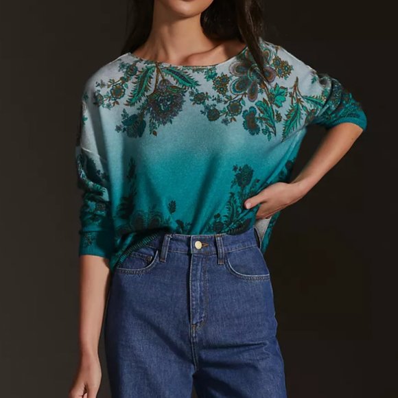 Pilcro Lani airy botanical oversized cashmere sweater - Picture 5 of 6